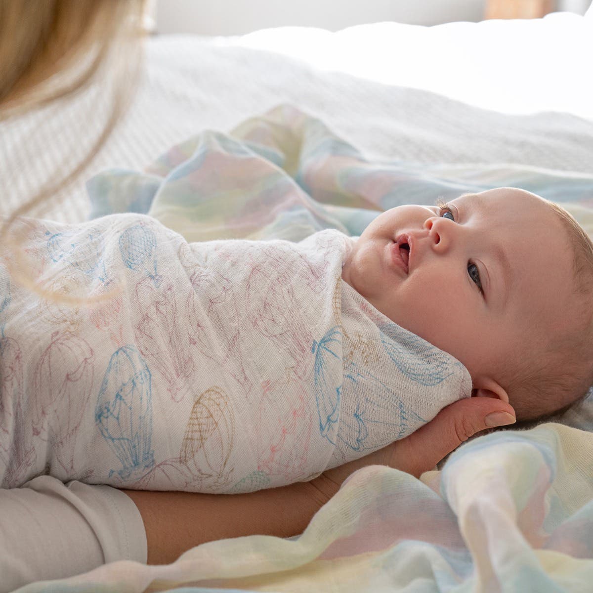 Above the Clouds Organic Muslin Large Swaddle Blankets - 2 Pack